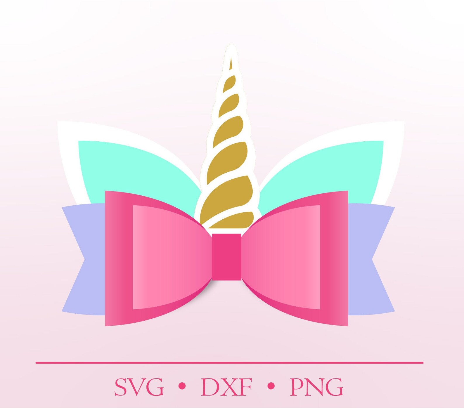 Unicorn Bow Unicorn Bow SVG PNG and SVG Dxf Formats - Etsy