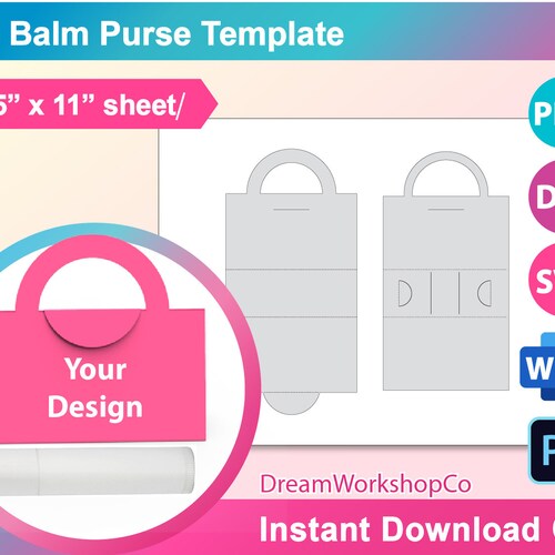 Lip Balm Purse Template Lip Balm Box Template SVG DXF Etsy Canada