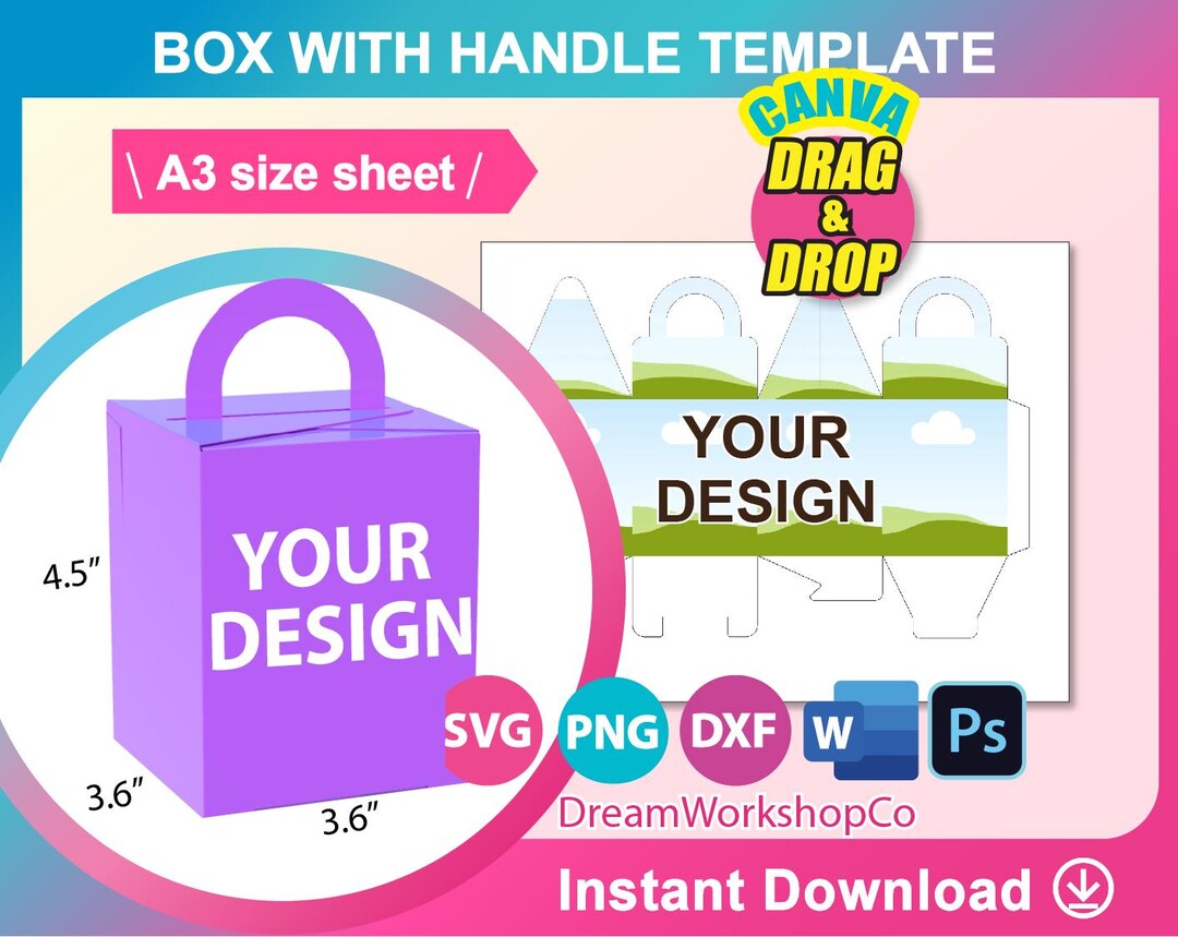Handle Gift Box Layout This item is unavailable - Etsy