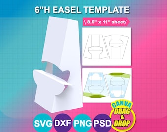 Easel, Photo Stand, DIY Photo Easel, Easel Back Template, SVG, DXF, Canva, docx, Png, Psd