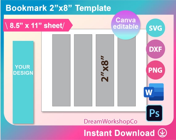 Blank bookmark template 2