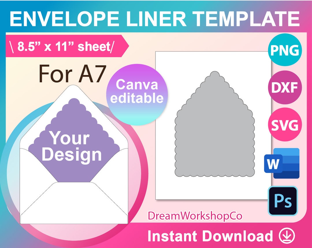 Scalloped 5x7 Envelope Liner Template A7 Envelope Liner Template Ms Scalloped 5x7 Envelope Liner Template A7 Envelope Liner Template Ms
