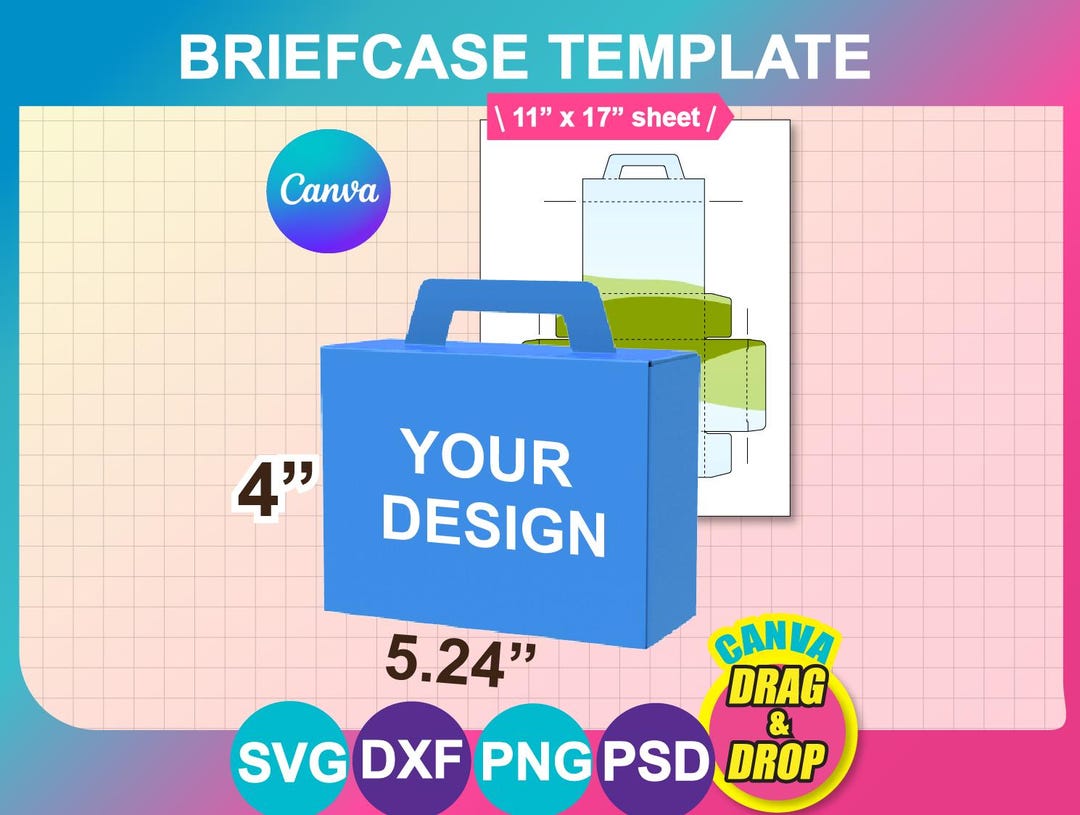 Brief Case Box Template, Box Template, SVG, DXF, Png, Psd, 11