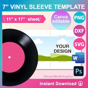 7" Vinyl Sleeve Template: DIY Design (Digital Download)