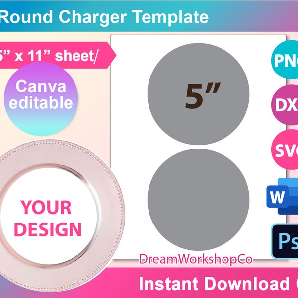Charger Plate Template Canva Etsy