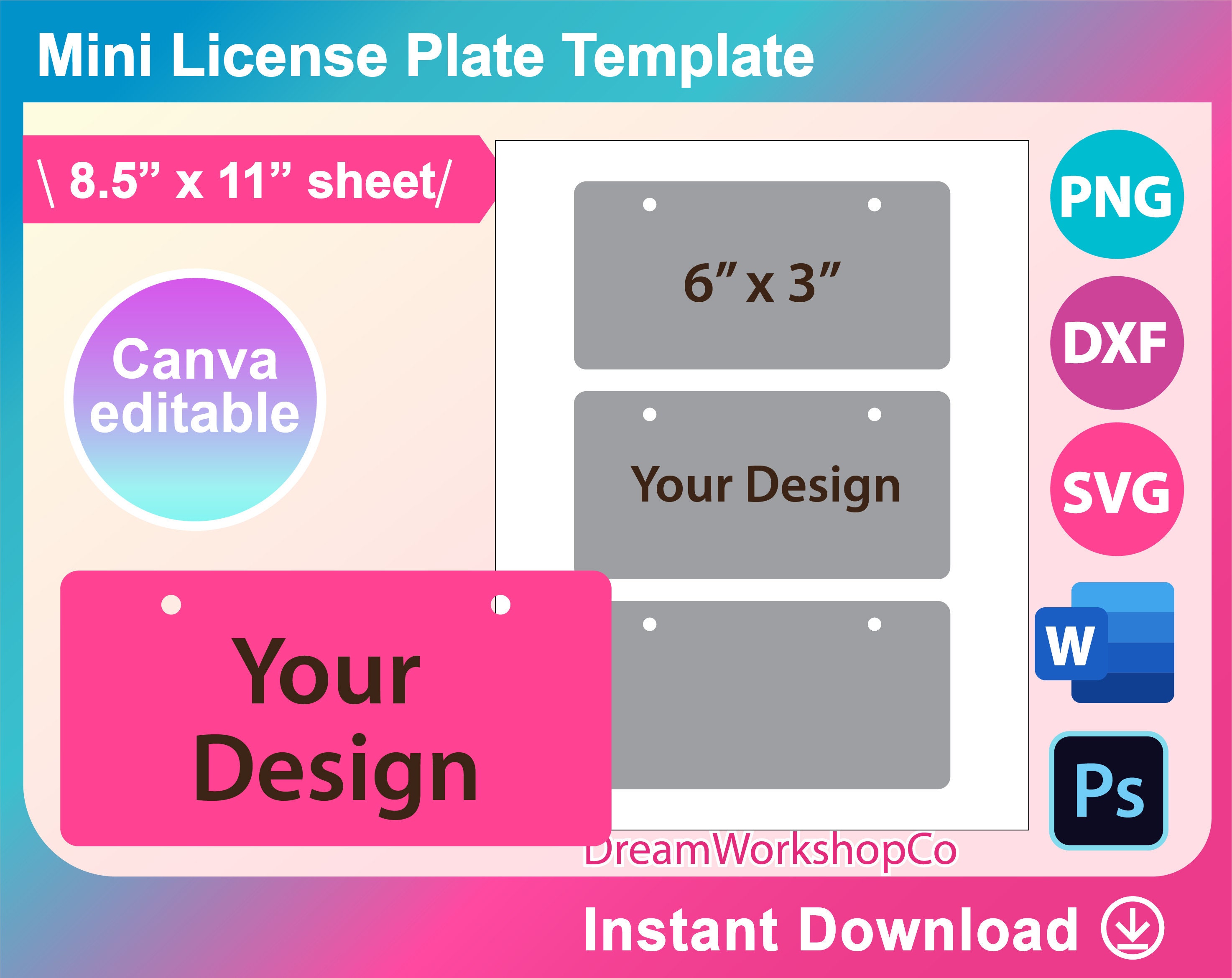 7x410 Pack Sublimation License Plate Blanks, White Mini Heat Thermal  Transfer Sheet DIY Picture, Metal Aluminum Custom License Plate Tag for  Kids