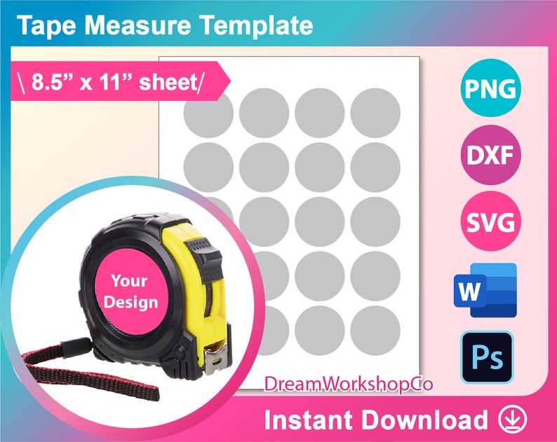 Tape Measure Sublimation Template Template for Sublimation Etsy Ireland