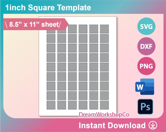 Paper &amp; Party Supplies Ms Word docx Instant Download Psd DXF 1.5 Square ...