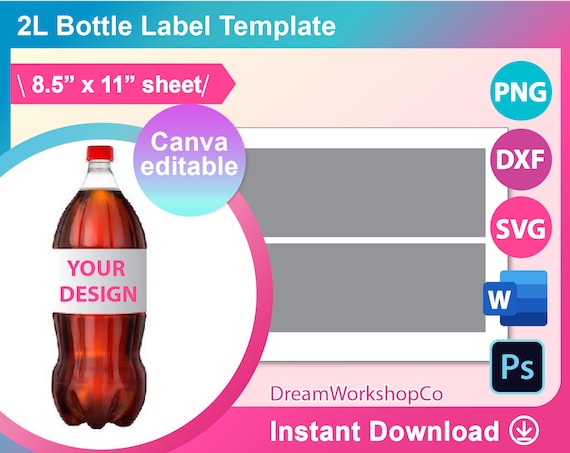 Water Bottle Label Template 8.5x11 Sheet SVG, PNG, PSD and Docx -   Israel