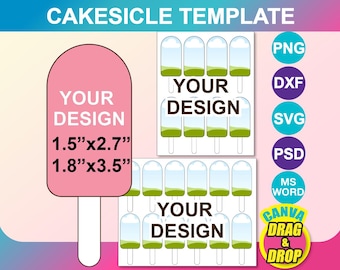 Cakesicle Template: Leere Zeichnung Idee, Canva, SVG, PSD, PNG (Instant Download)