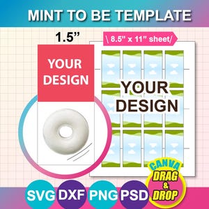 Mint To Be Template: Wedding Favor, Retirement, Canva, SVG, DXF, Psd, (Digital Download)