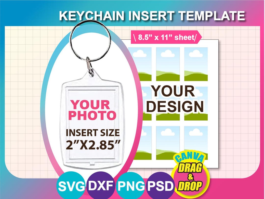 Template Key Insert Photo Insert Keychain Template, Canva (svg, Dxf, Png, Psd, Docx ...
