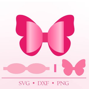 Butterfly Bow Svg, PNG and SVG, Dxf, Formats,,  8.5x11" sheet,  Printable D006
