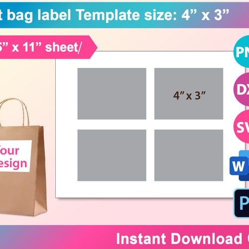 Gift Bag Label Gift Bag Label Template. SVG DXF Ms Word - Etsy
