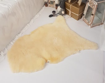 Natural Medical Sheepskin, Safe For Children and Seniors, Healthy Sheepskin, Yellow Relugan Pelt, Very Thick and Soft Wool!!!