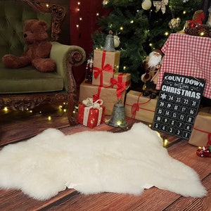 White Sheepskin Rug, White Genuine Merino 100%, Natural Exclusive Carpet, Christmas Decoration, Nordic Style Sheepskin pelt!!!