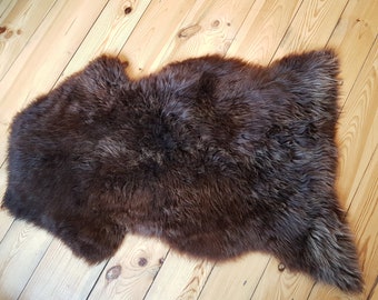 GIANT Dark Brown Sheepskin, Genuine Sheepskin, 100% Natural Merino, Exclusive Carpet, Nordic Style, Perfect Gift, Luxury Rug, Unique pelt!!!