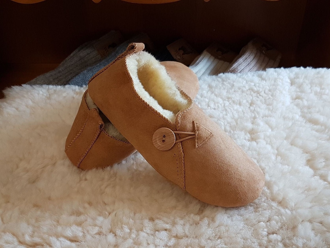 Pantoufles Mocassins J.Crew En Daim Bleu Avec Peau De Mouton - Taille US 10 Femme, Occasion