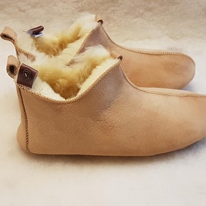 Men's Slippers, Indoor Shoes, Natural Leather, Handmade, Warm and Soft, Sheepskin Boots, Suede Sole, Soft Sole, Christmas Gift!!!