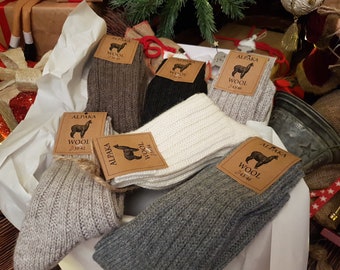 Calcetines de alpaca lana natural, tan suaves y cálidos, calcetines de invierno, perfectos como idea de regalo para una persona especial, regalo de Navidad unisex!!!