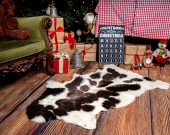 XXLJacob Sheepskin, White/Brown Sheepskin Rug 100% Natural Unique Wool, Exclusive Carpet Luxury Rug, SHort Wool !!!