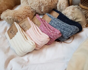 Chaussettes mérinos pour tout-petits, laine mérinos naturelle, douce et chaude, idée cadeau de Noël, chaussettes pour enfants 3-4Y