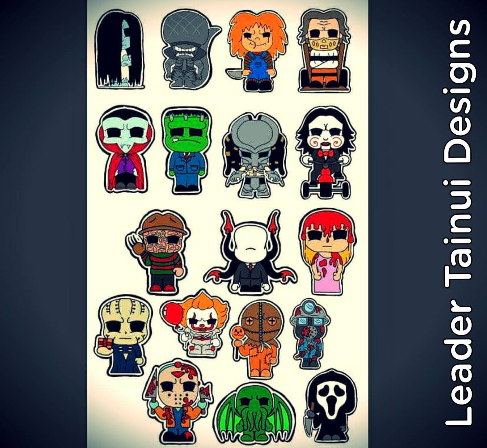 Scary Horror Sticker Pack 18pc Etsy