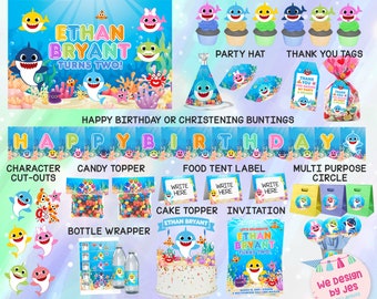 Baby Shark Food Labels Food Labels Baby Shark Birthday Etsy