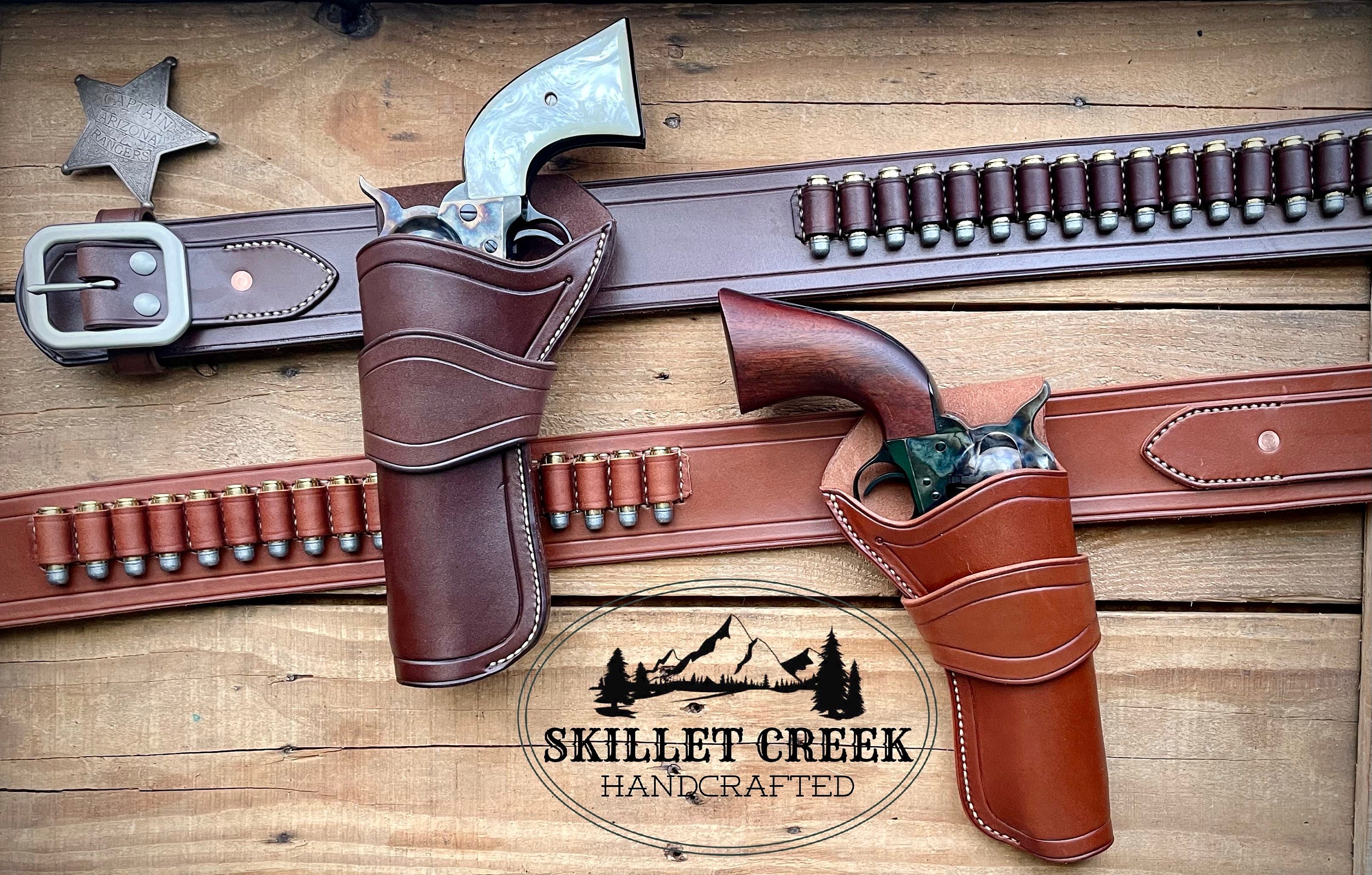 Western Cheyenne Style Holster and Cartridge Belt Combination-saa 