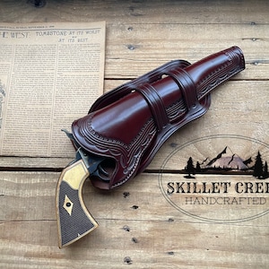 Galletin style Western Single Action Leather double loop holster