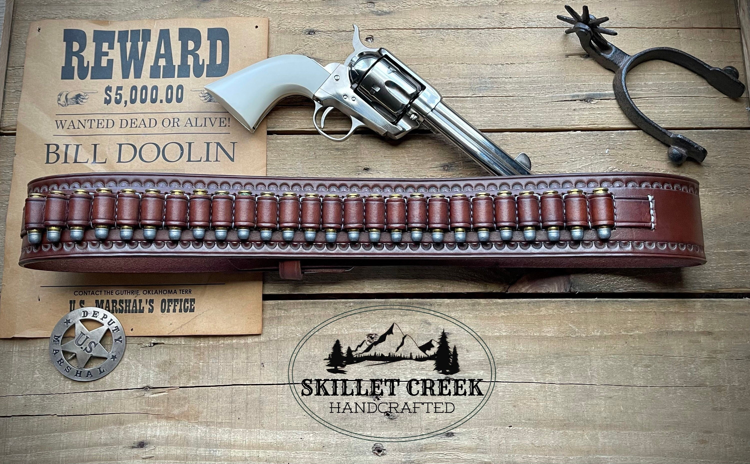 Western Cowboy Single Action Cartridge Belt Etsy