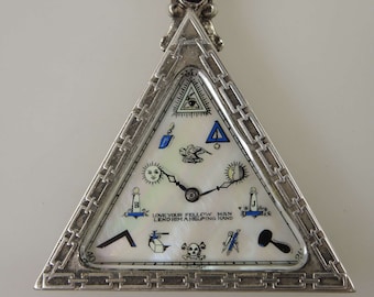 Original silberne dreieckige MASONIC Taschenuhr c1920