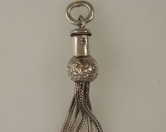 Antique silver tassel fob c1890