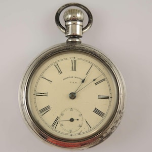 Große 18er 7J Waltham Sterling Silber Taschenuhr um 1900
