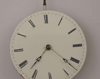 Swiss pocket watch movement with beautiful hands c1880