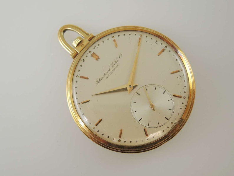 Solid 18K Gold International Watch Co IWC pocket watch c1946 Etsy