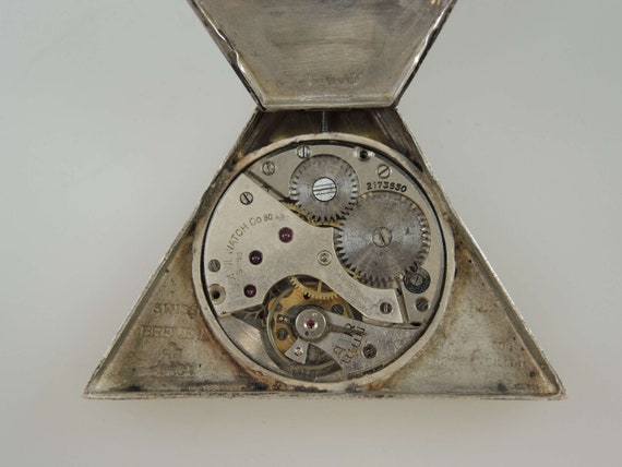 Original silver triangular MASONIC pocket watch c… - image 9