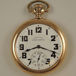 16 size 21 Jewel Hamilton 992B Railroad Pocket Watch c1943