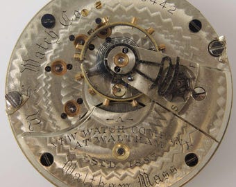 1800-talets 11 Jewel US Watch Co Waltham-urverk ca 1899