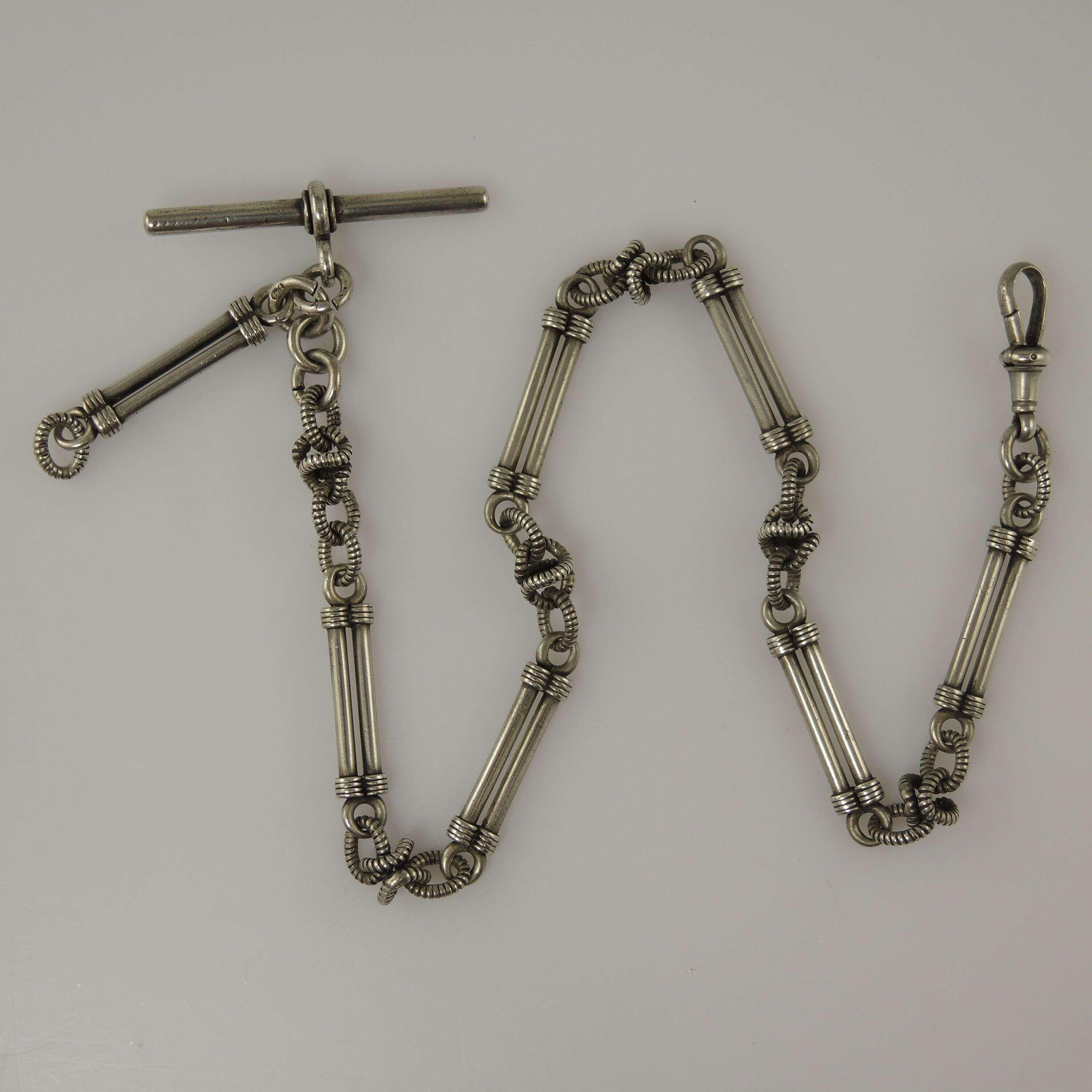 Fancy Victorian English Silver Watch Chain. Birmingham 1880 - Etsy