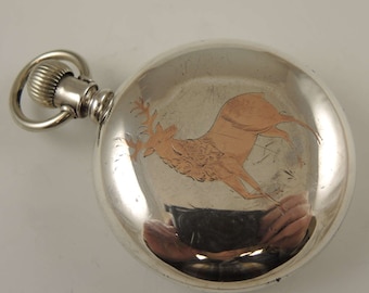 アンティーク雑貨 WALTHAM USA RAMOWA Illinois ELGIN WATCH Antique Rare Design Waltham Pocket Watch Serial No. 24116946