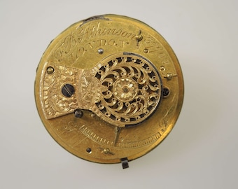 Verge fusee pocket watch movement by Athinson, London c1810
