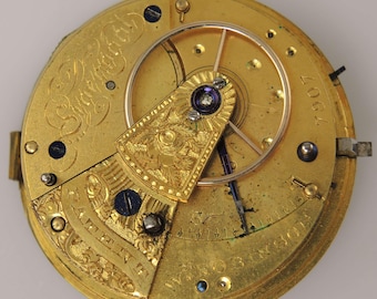Engels zakhorloge-uurwerk op snek. Robinson, Liverpool ca. 1835