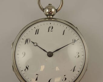 Georgian silver verge fusee Clock Watch with repeater c1810