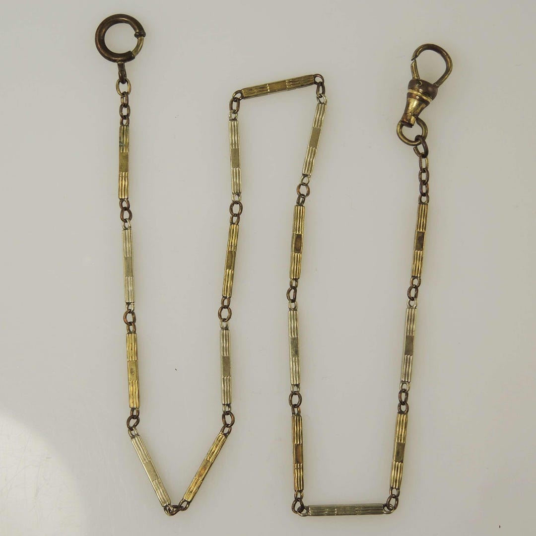 Art Deco Two Tone Pocket Watch Chain C1930 - Etsy