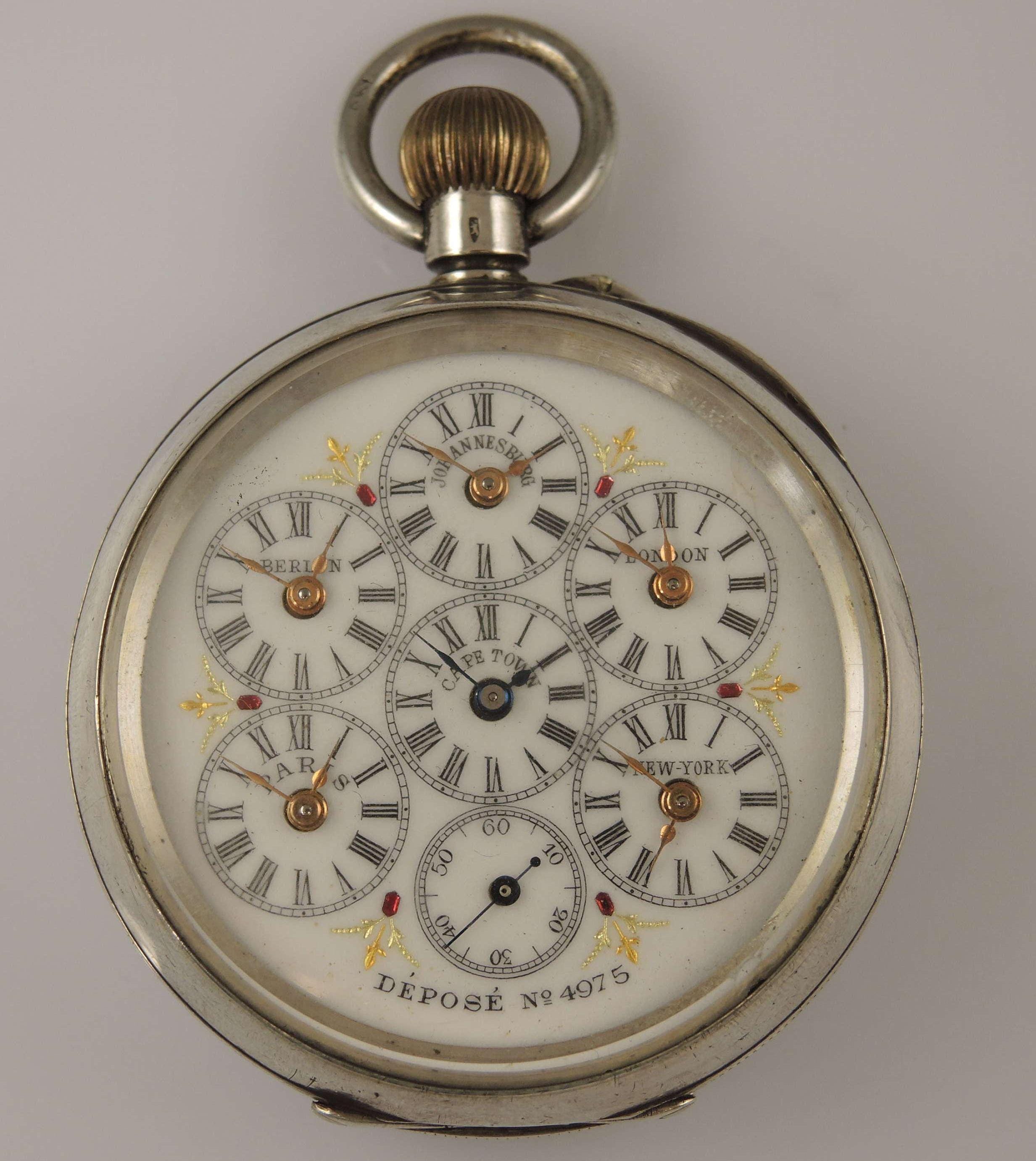 Rare Silver WORLD TIME Pocket Watch C1890 Etsy Ireland