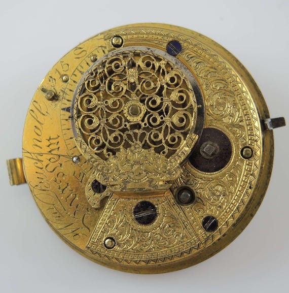 Georgian Verge Fusee Pocket Watch Movement by Bucknell, Burslem