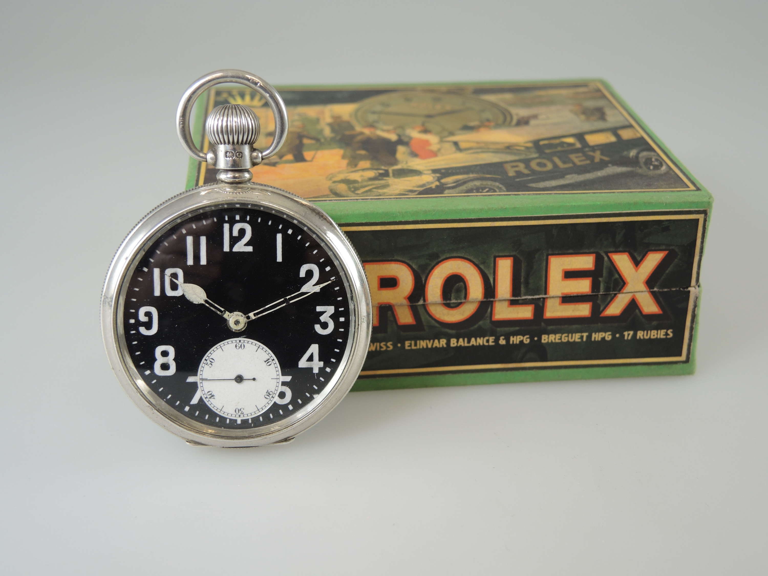 Reloj de Rolex de bolsillo inglés plateado - México