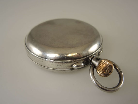 Swiss silver split seconds chronograph pocket wat… - image 6