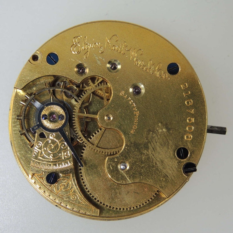 6s 11J Elgin Hunter pocket watch movement c1887 image 4